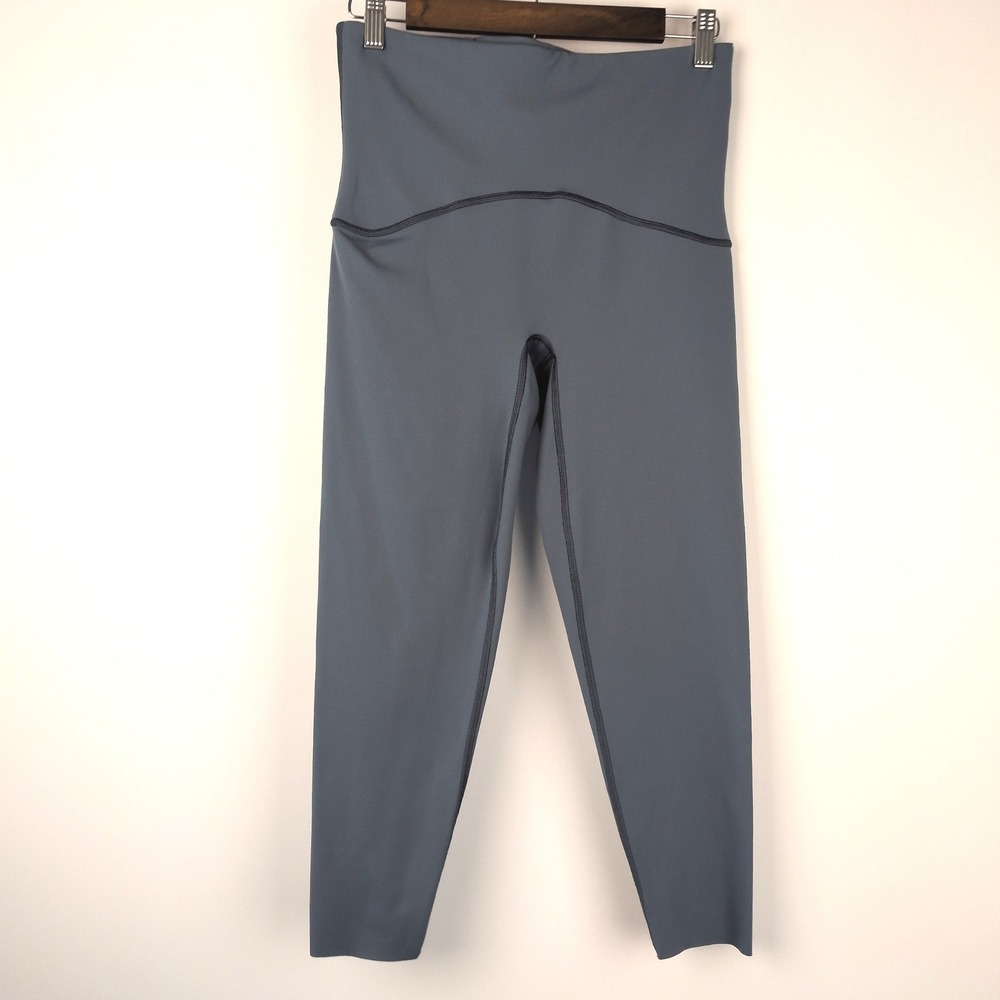 SPANX Women L Booty Boost 7/8 Active Leggings Blue Grey FlexAppeal High Waist